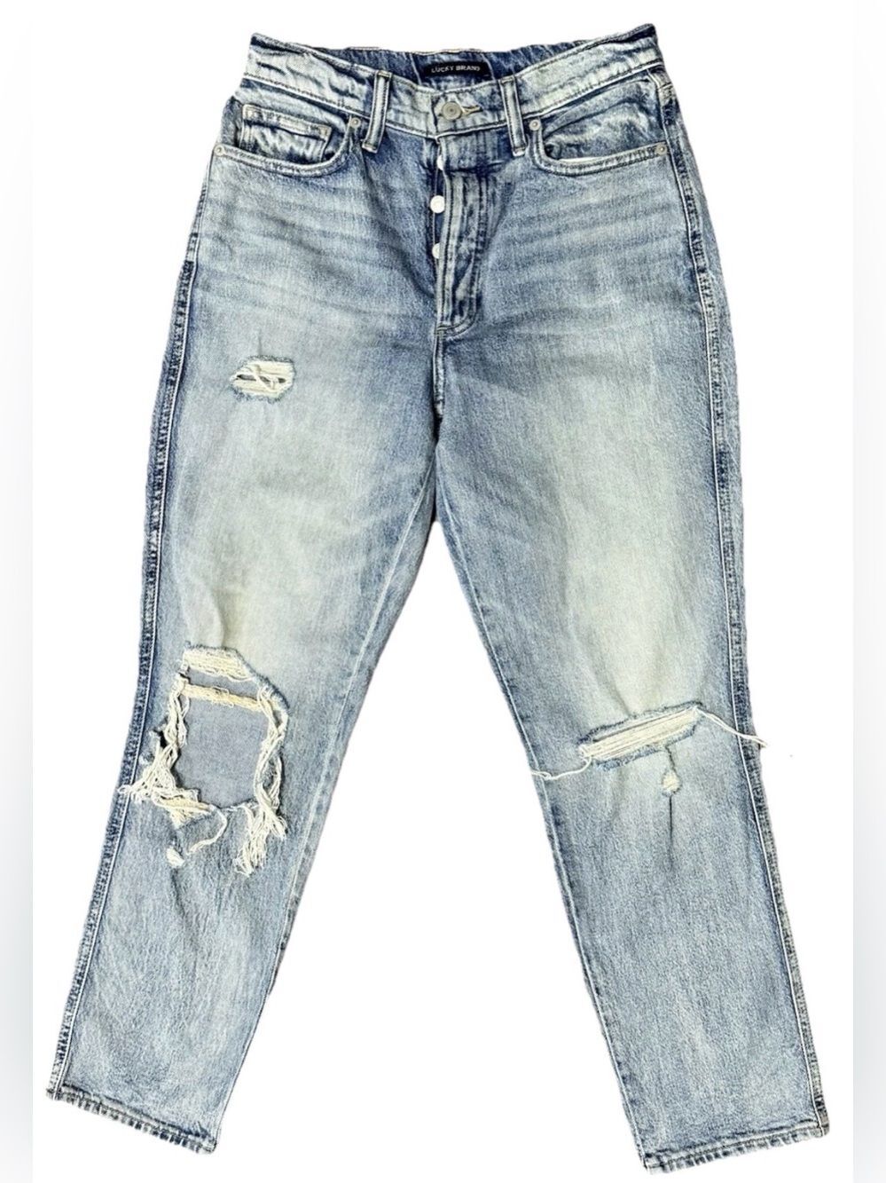 Lucky Brand Distressed Light Blue Mom Jean size 6 / 28